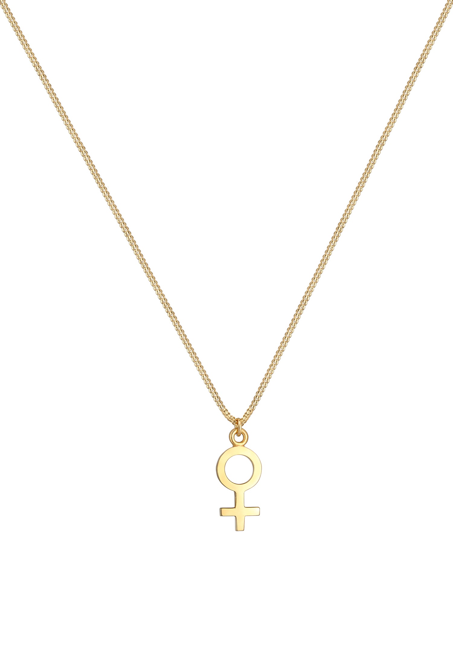 Elli Venus Pendentif Feminin Symbole Basic Minimal Collier Femme - (925/1000) Argent