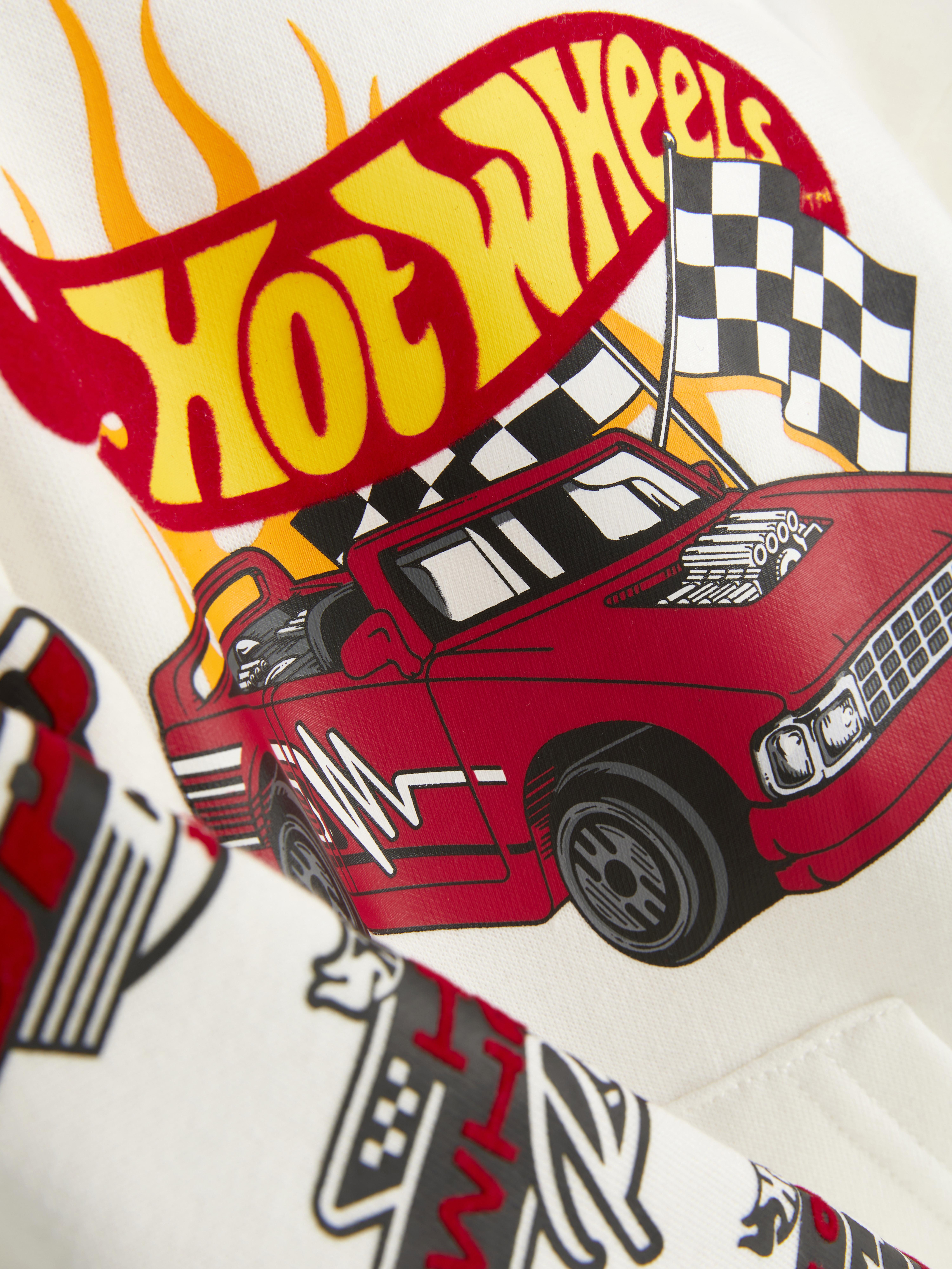 Hot Wheels Print Hoodie Ein Hoodie mit geräumiger Kapuze, Kängurutasche und Hot Wheels Print