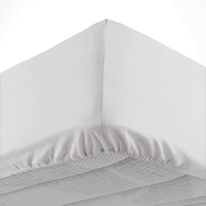 Lenzuolo con angoli elasticizzati - DOUCEUR D'INTERIEUR - 140x190 cm - tasca profonda 30 cm - 100% cotone - Bianco