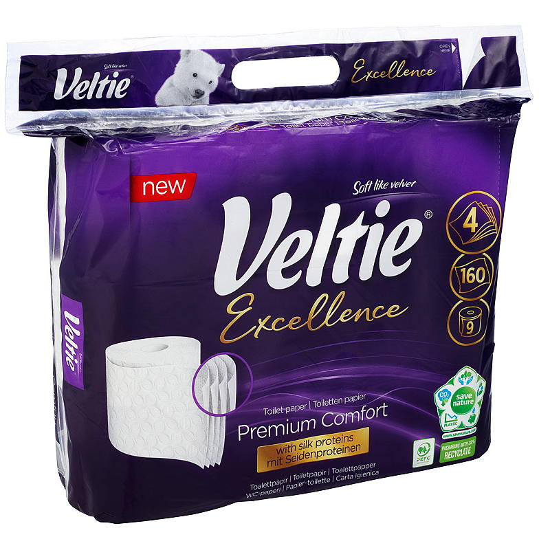 Veltie Toilettenpapier, 9er-Packung, Veltie Excellence