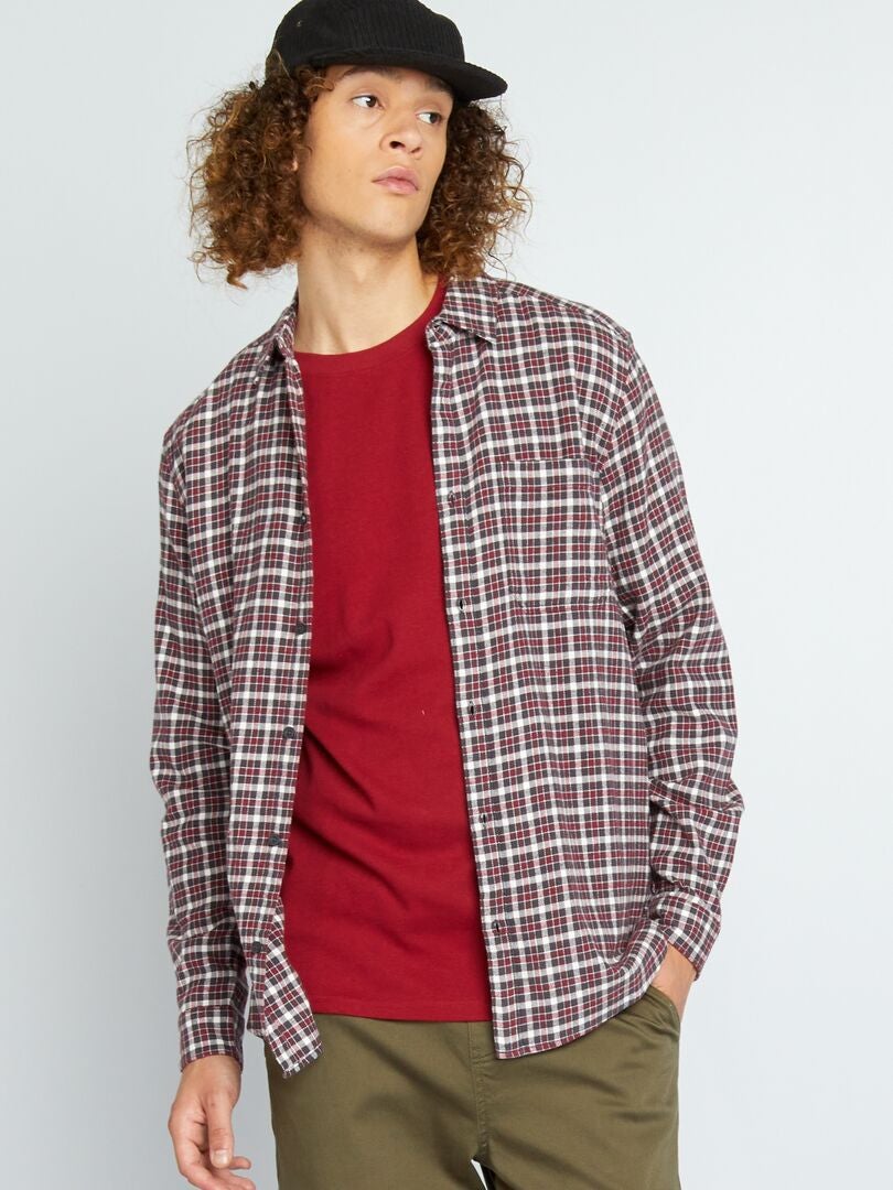 Camisa de flanela xadrez - VERMELHA