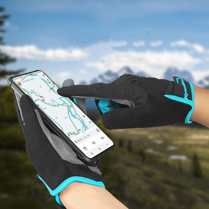 Guantes de moto homologados, transpirables, con dedos completos y compatibles con pantallas táctiles, para hombre y mujer, color negro.
