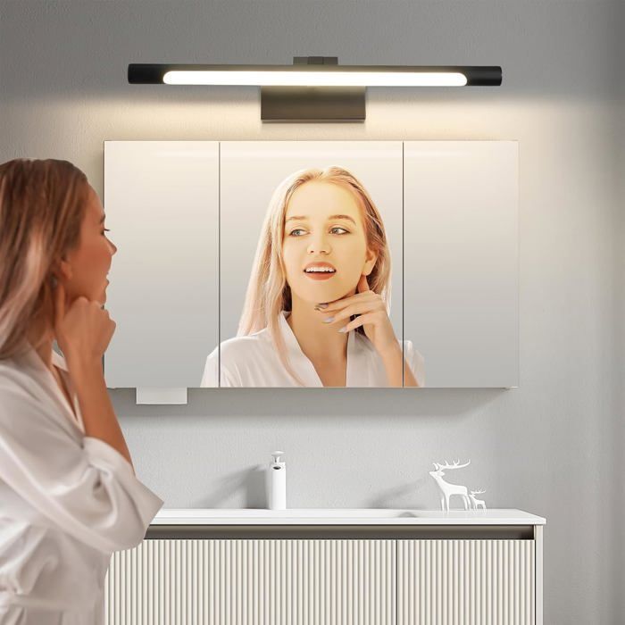 Lámpara de pared LED Homefire de 6 W para espejo de baño, luz blanca neutra de 4000 K, con clip, acabado cromado.