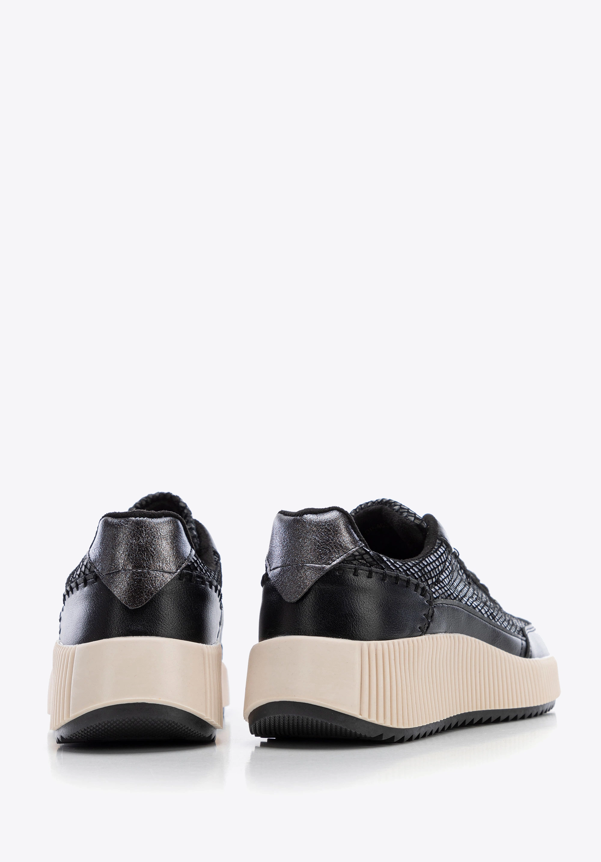 Damskie sneakersy z ekoskóry czarne