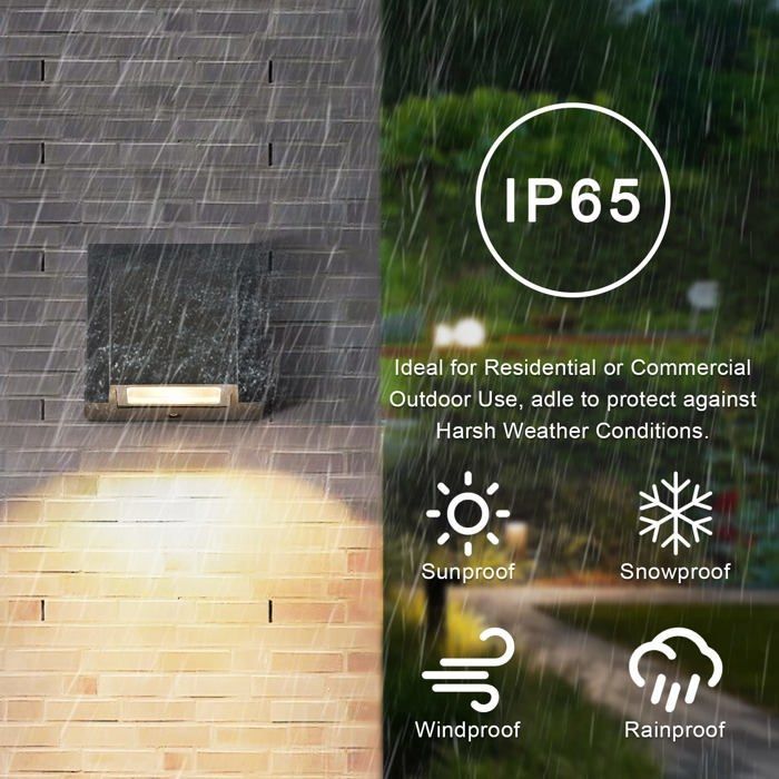 Aplique LED de exterior de 2 piezas, 5W, IP65, 3000K – Aluminio negro, compacto 7,8×3,5×7,8 cm