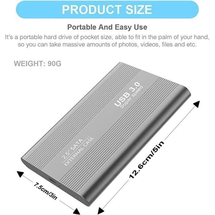 Disque dur externe - 4To- 4TB - USB 3.0 - Portable - Compatible Mac et PC
