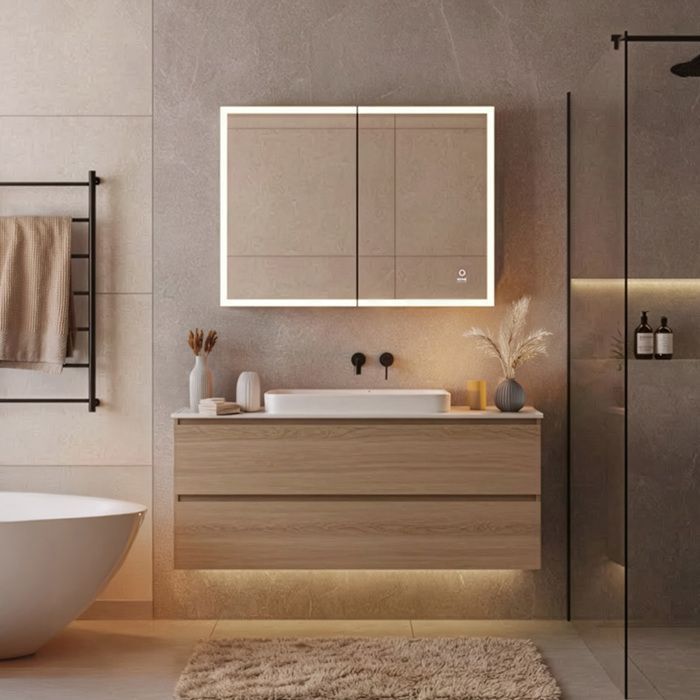 Espejo LED HOME DELUXE EVE – Color: Negro – Tamaño: 80 x 60 cm
