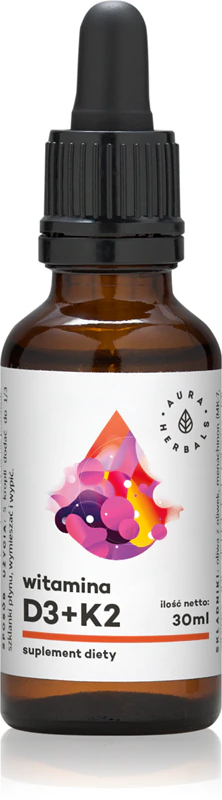 Aura Herbals Vitamine D3 2000 IE + K2 voedingssupplementdruppels voor een goede werking van het immuunsysteem, gezonde botten en spieren.