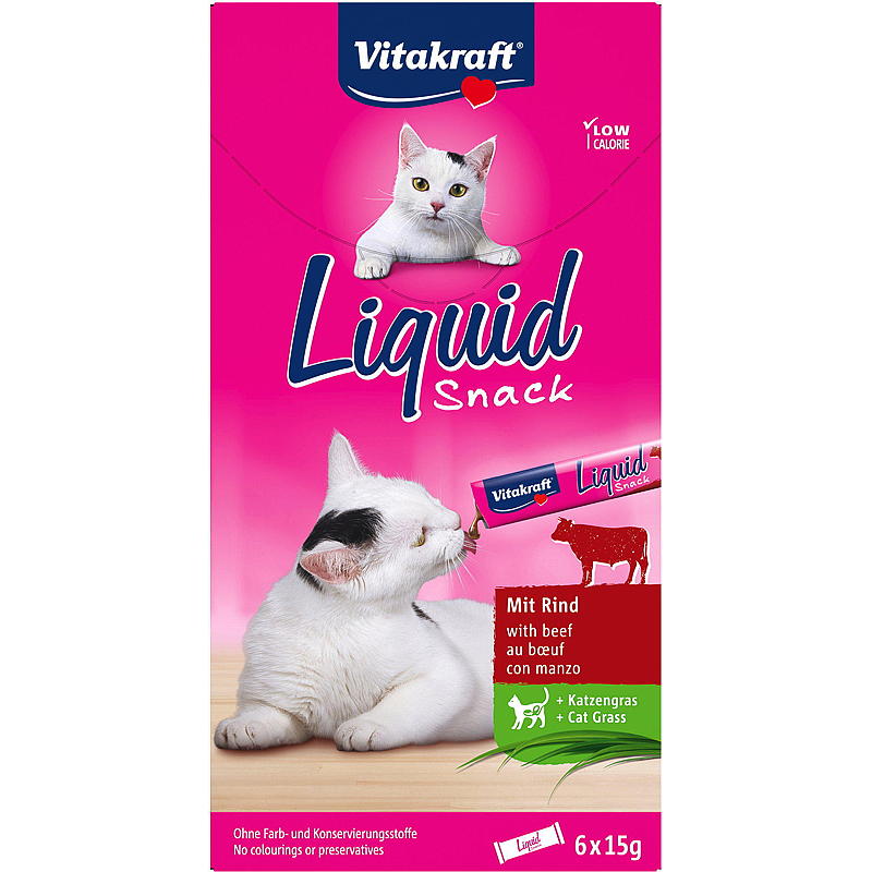 Vitakraft Kattsnacks 6x15 g Flytande Nötkött Vitakraft