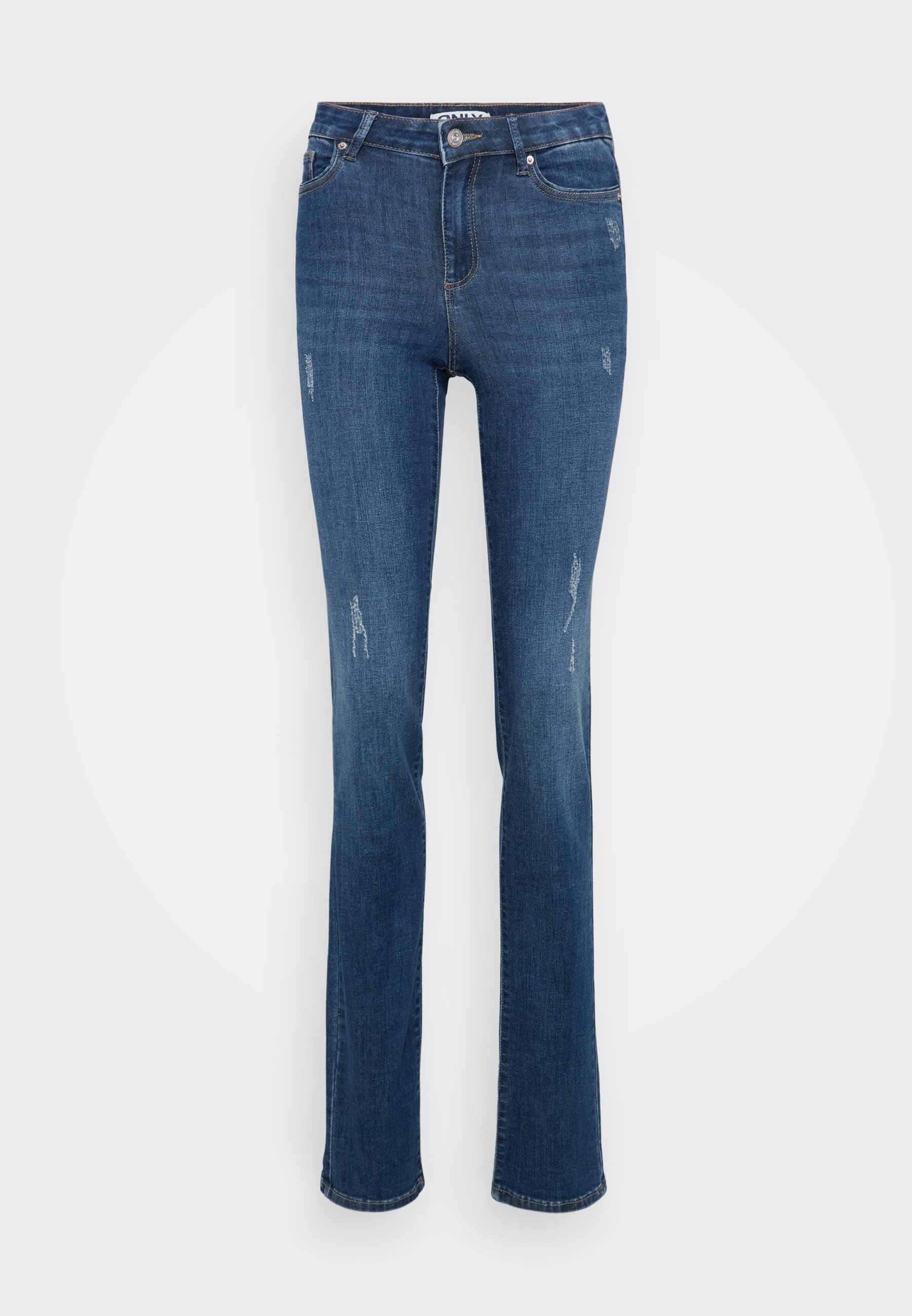 ALLEEN Lange ALLEEN MIDDENTAILLE - Slim fit jeans - donkerblauwe denim