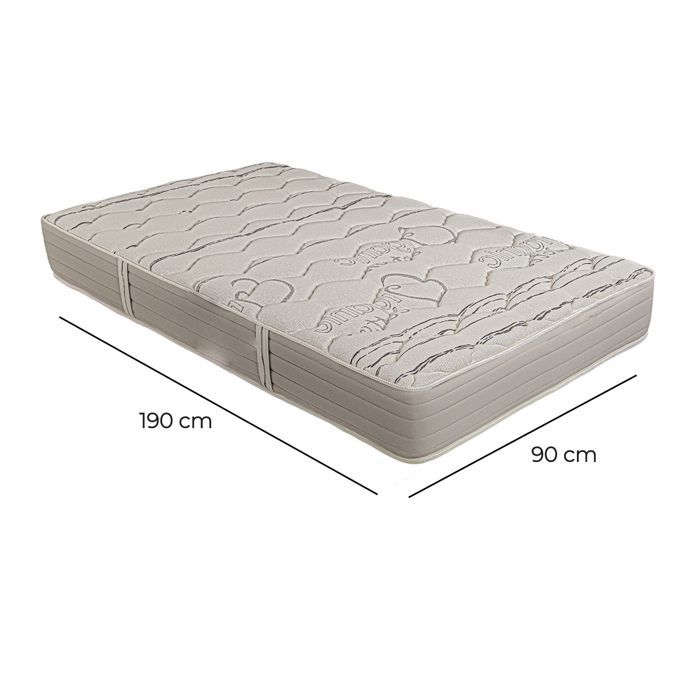 Materasso reversibile CERVO 180x200 cm, in memory foam, con zone di riposo indipendenti, rigido, lato estivo/invernale, spessore 24 cm.