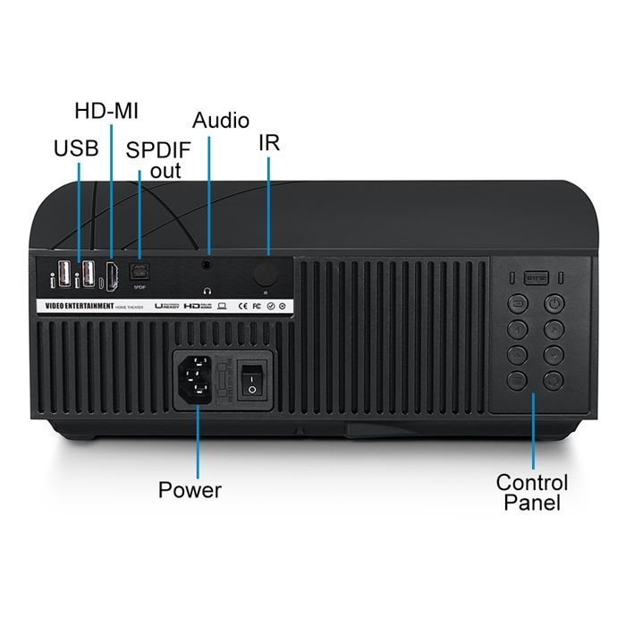 Videoproiettore YONIS Full HD 1080P 4200 Lumen HDMI, nero