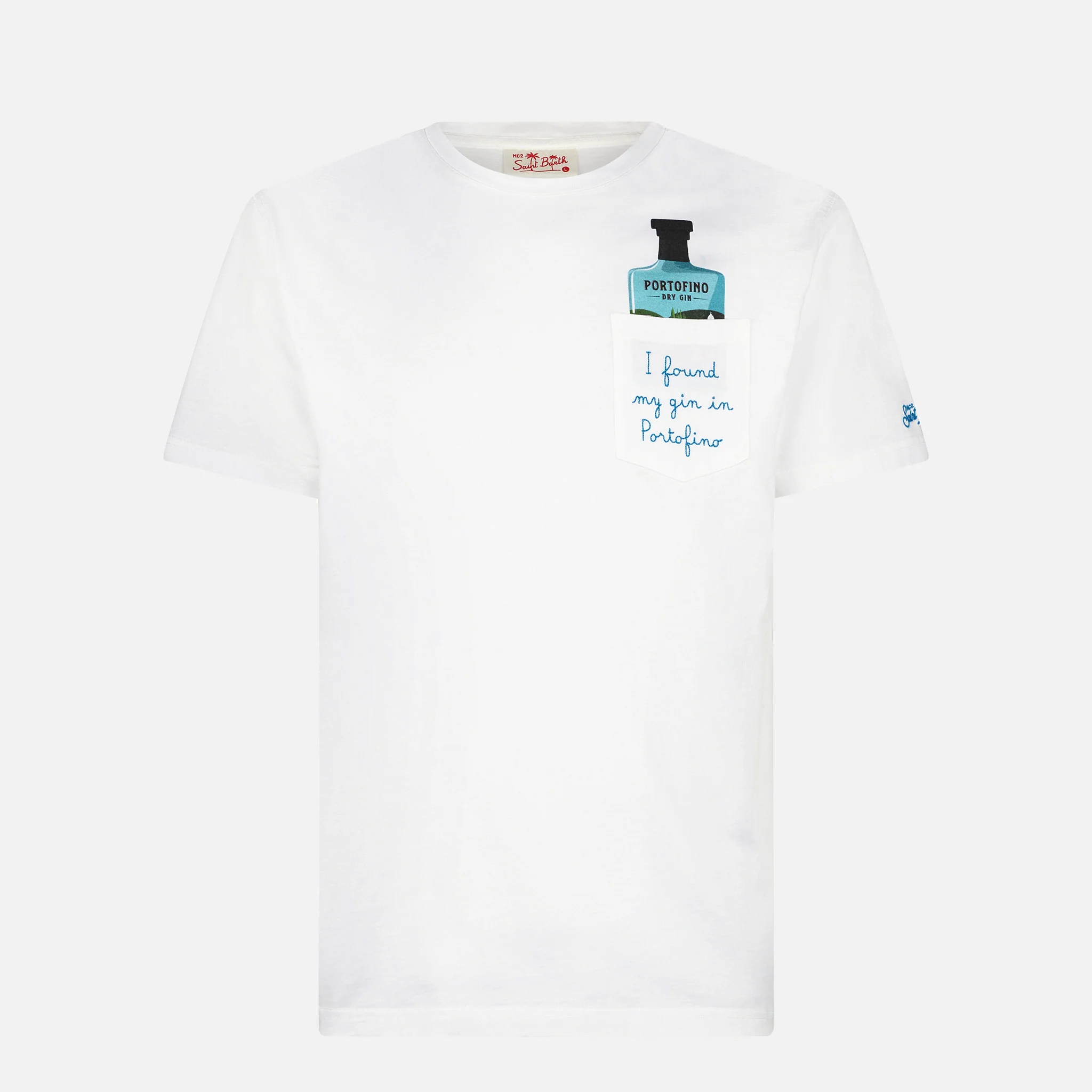 Geborduurd katoenen T-shirt voor heren | PORTOFINO DRY GIN SPECIAL EDITION