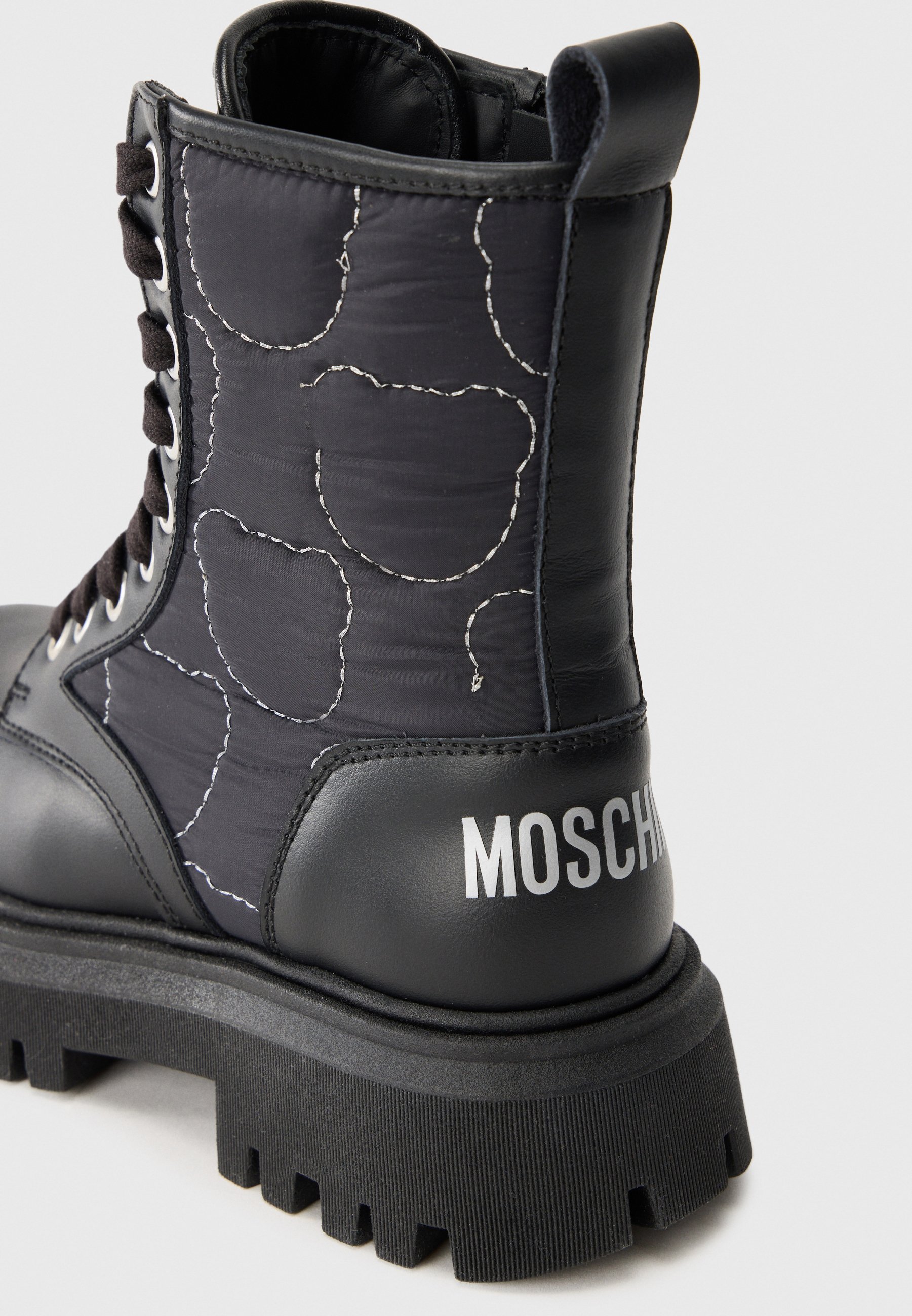 MOSCHINO UNISEX - Stivaletti stringati - nero/argento
