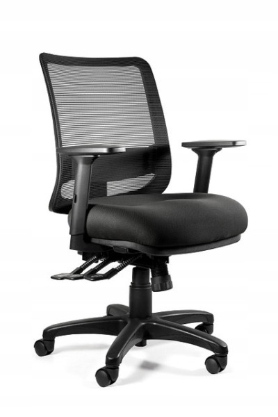 Ergonomiczny fotel biurowy SAGA PLUS M czarny siatka/tkanina