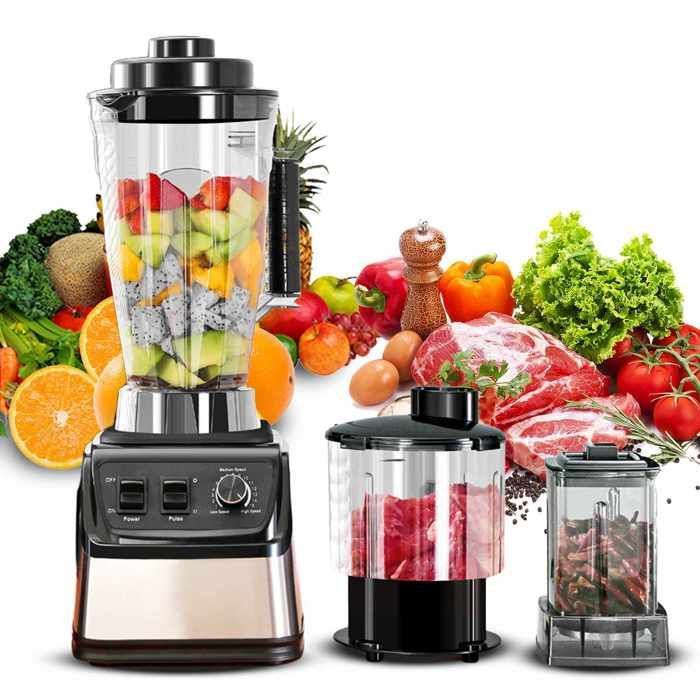 Blender - 9500 W - 15 Vitesses - Mixeur 3 en 1 - 3L+1.5L+0.5L - lames en acier inoxydable - Nettoyage Automatique - robot mixeur