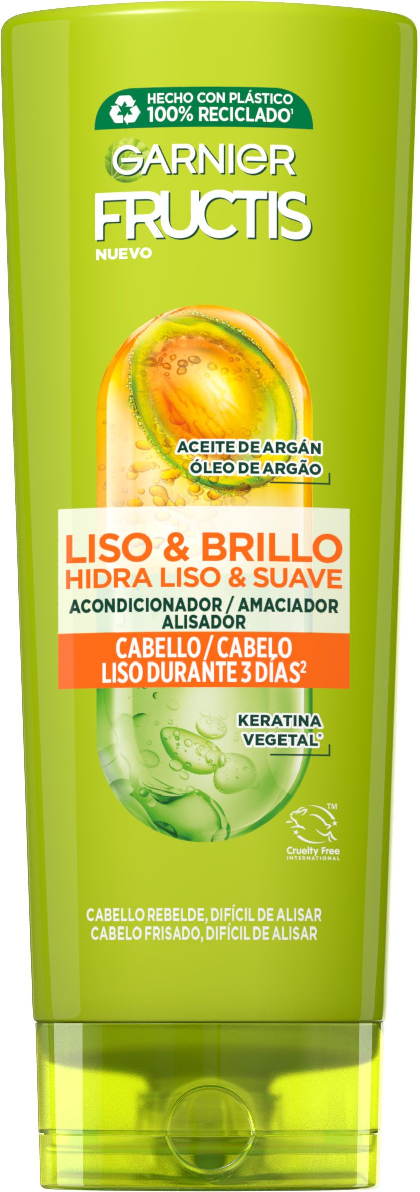 „Fructis Smooth & Shine“ kondicionierius tiesiems, nepaklusniems ar sunkiai ištiesinamiems plaukams.