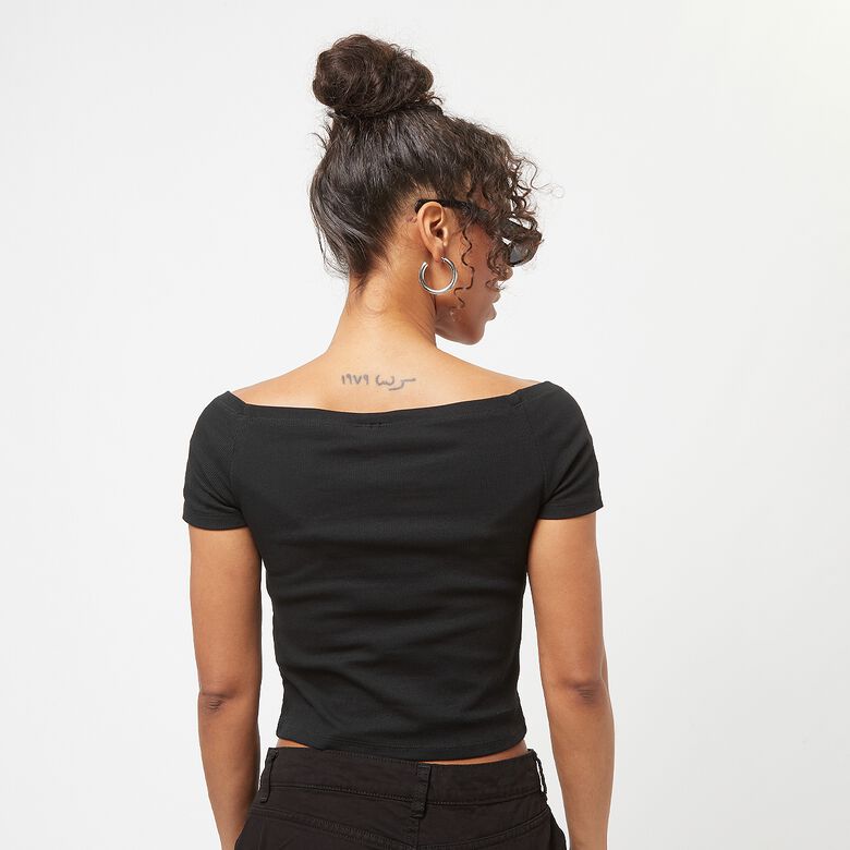 Dames Biologisch Off Shoulder Rib T-shirt