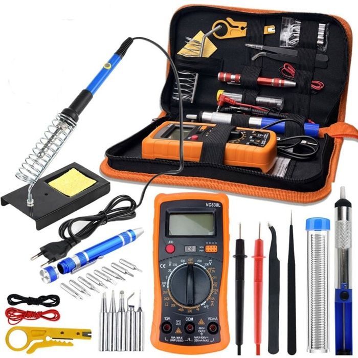 Kit di saldatura - AIMOONSA - Vastar - 60W - Temperatura regolabile (200-450°C) - Multimetro incluso