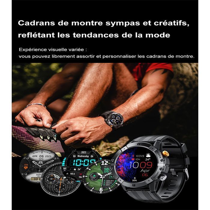 Cubot C29 Montre Connectée Homme Femme d’Appel Bluetooth, 1,52'' Smartwatch Sport Lecteur Musique SpO2 Sommeil Météo Android iOS