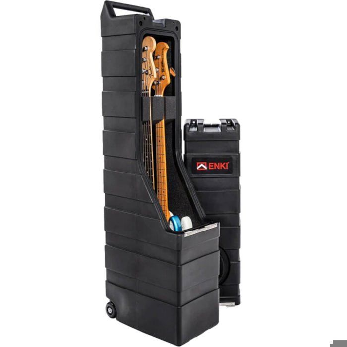 Estuche rígido ENKI AMG-2-B para 2 bajos. Fundas y estuches para guitarra.