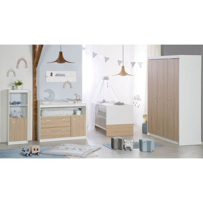 Gabriella Baby Duo Bedroom Set - Convertible Cot 70x140 + Changing Table - Two-Tone - ROBA