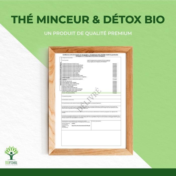 Tè biologico dimagrante e detox - Infuso sfuso - Tè verde, zenzero, ortica, tarassaco - Prodotto in Francia - 150 g