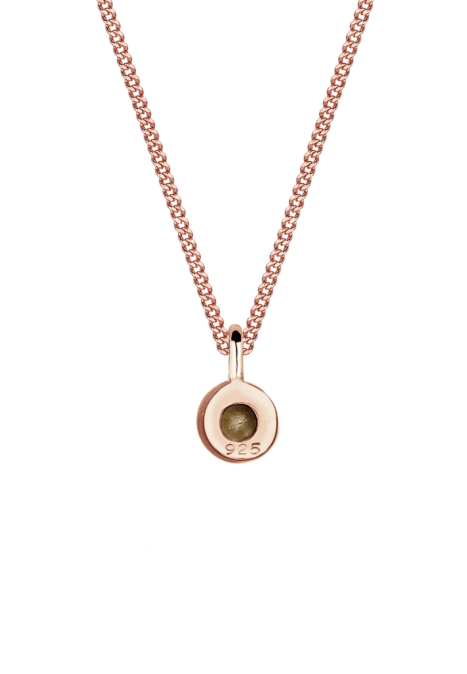 Elli Femmes Basique Pendentif Solitaire avec Cristal en Argent Sterling 925 Plaqué Or Rose