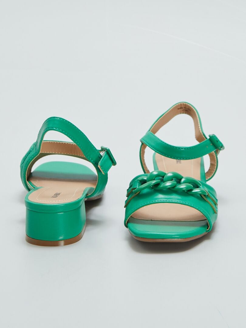 Sandalen met hak - GROEN