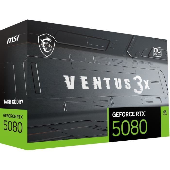 Grafikkarte - MSI - VENTUS GeForce RTX5080 16G 3X OC NVIDIA GeForce RTX 5080 16 GB GDDR7