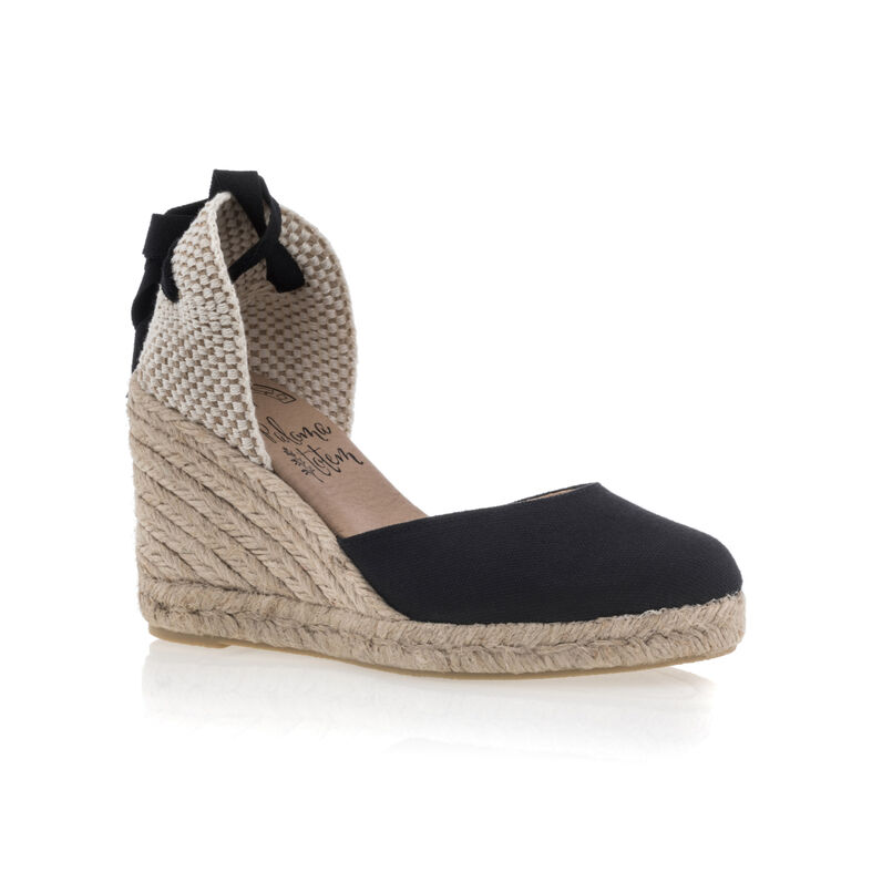 Zwarte espadrilles voor dames met touwzolen