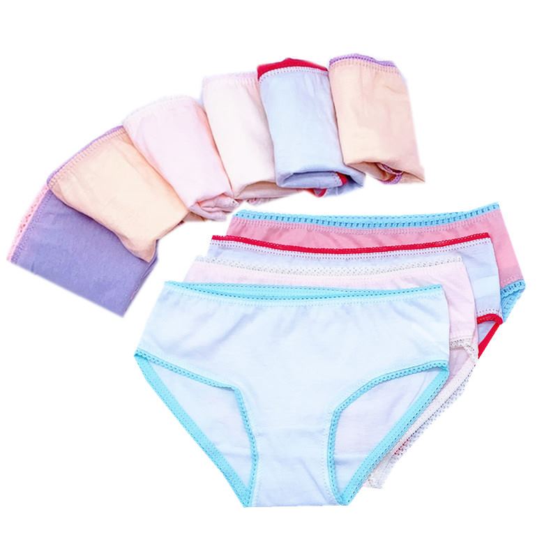 12 piezas/ Braguitas lisas para niñas, ropa interior infantil de algodón, pantalones cortos para niños, bragas