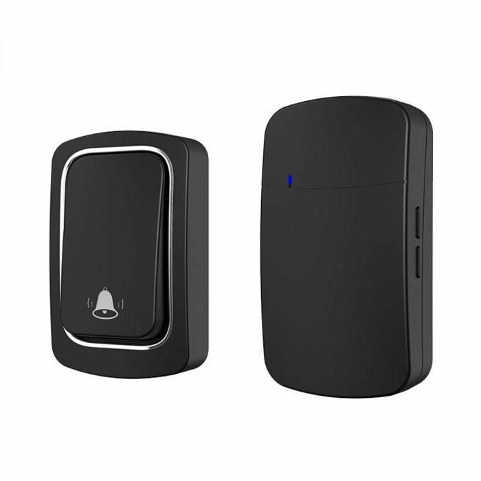 Self-powered wireless doorbell, no battery required, 150m range, IP44 waterproof, 38 melodies, adjustable volume up to 110dB