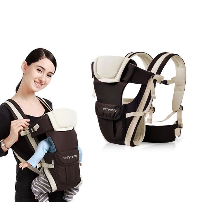 Portabebés ergonómico 4 en 1 para bebés de 0 a 24 meses con correa multifuncional ajustable - Marrón
