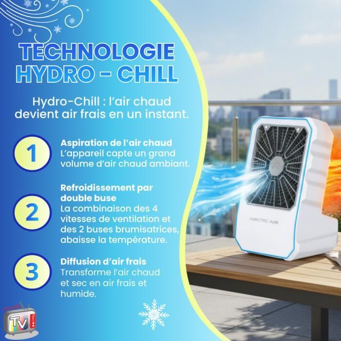 VENTEO - Enfriador de aire y aire acondicionado portátil para exteriores | Ventilador nebulizador | Humidificador recargable | Para mayor comodidad