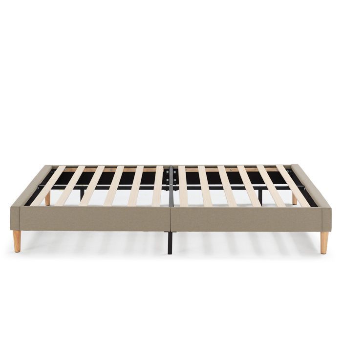 Sommier tapissier Aura 140x190 cm Beige, Hauteur 30 cm