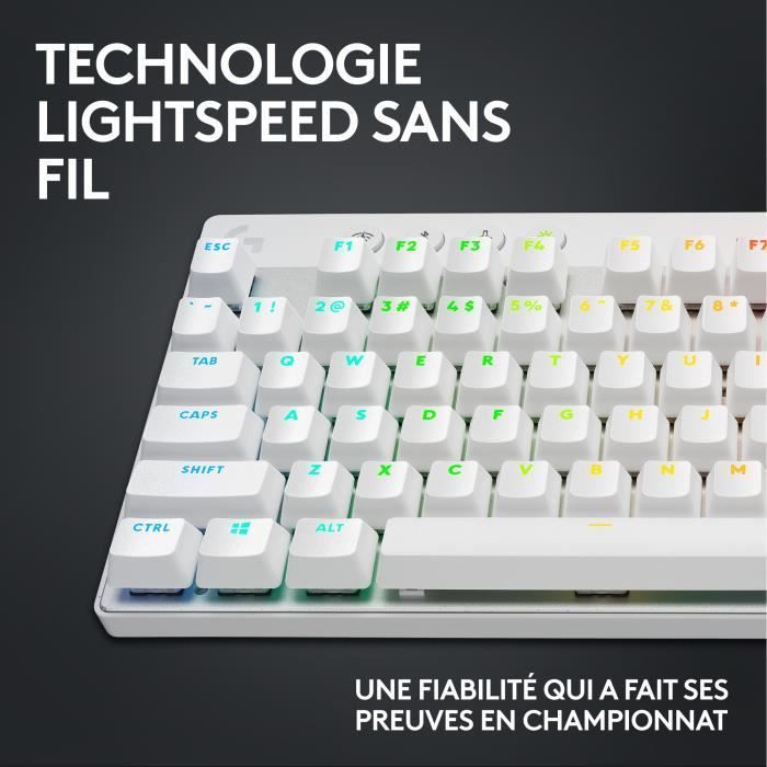 Gamingtoetsenbord - Draadloos - Logitech G - Pro X TKL Lightspeed - AZERTY - Mechanisch - Verlicht - Wit