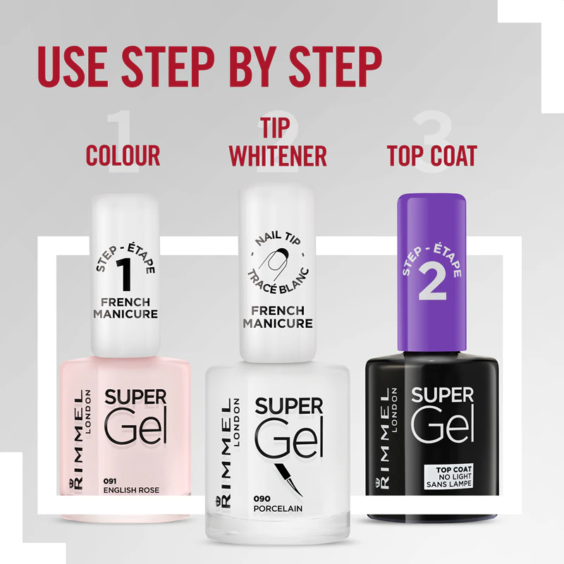 Lak na francúzsku manikúru Rimmel Super Gel Step 1