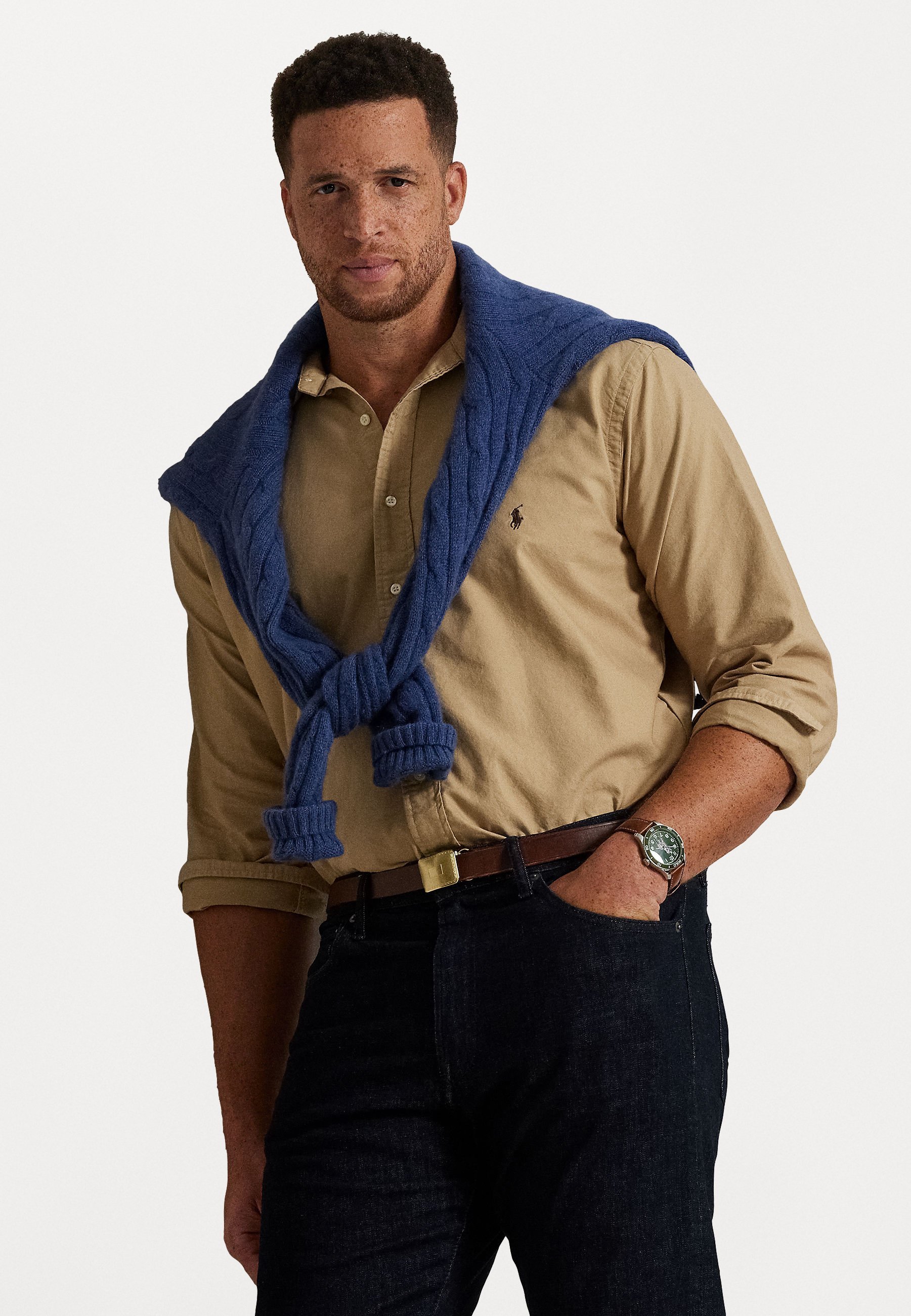 Polo Ralph Lauren Big & Tall GARMENT-DYED OXFORD SÄRK - Särk - beež
