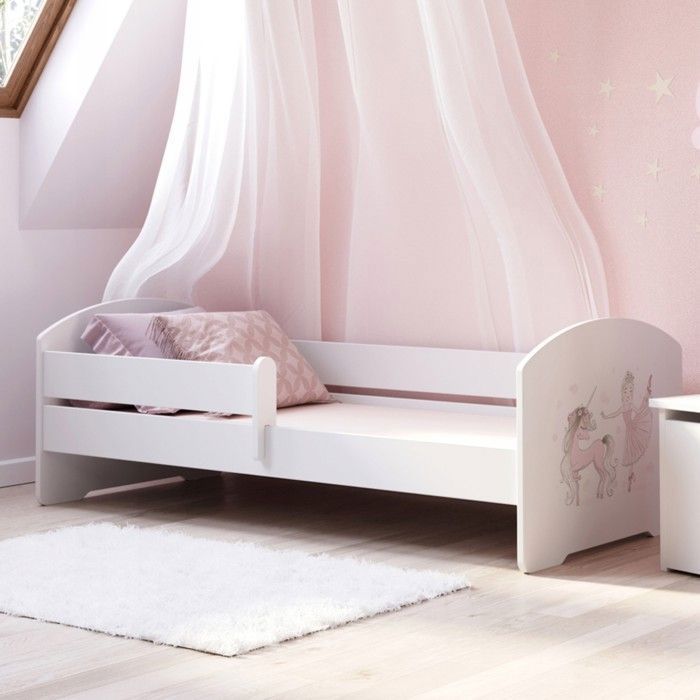 Letto per bambini Luk - 140x70 cm + rete a doghe + materasso + sponda di sicurezza