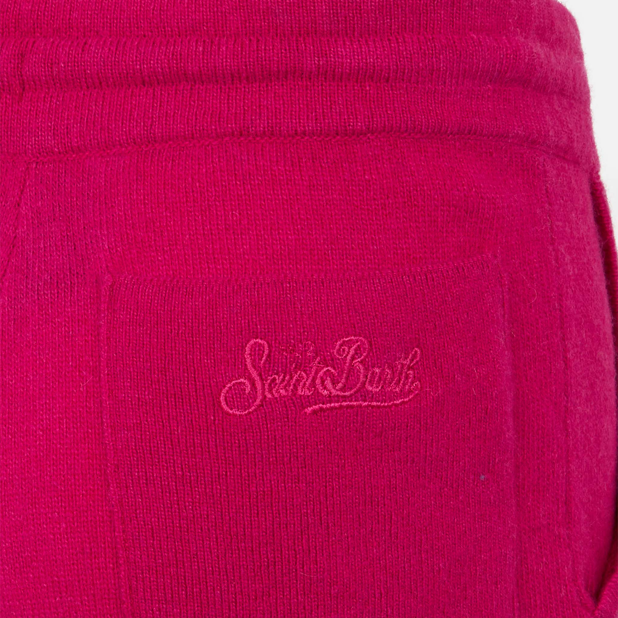 Fuchsia gebreide joggingbroek voor meisjes