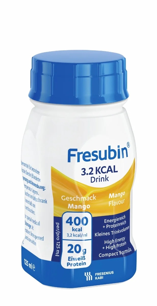 FRESUBIN Fresubin 3,2 kcal Mango Drink 4 x 125 ml Voeding voor speciale medische doeleinden