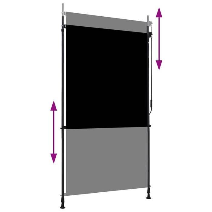 Store roulant d'extérieur - vidaXL - 120 x 270 cm - Anthracite - Manivelle - Réglable
