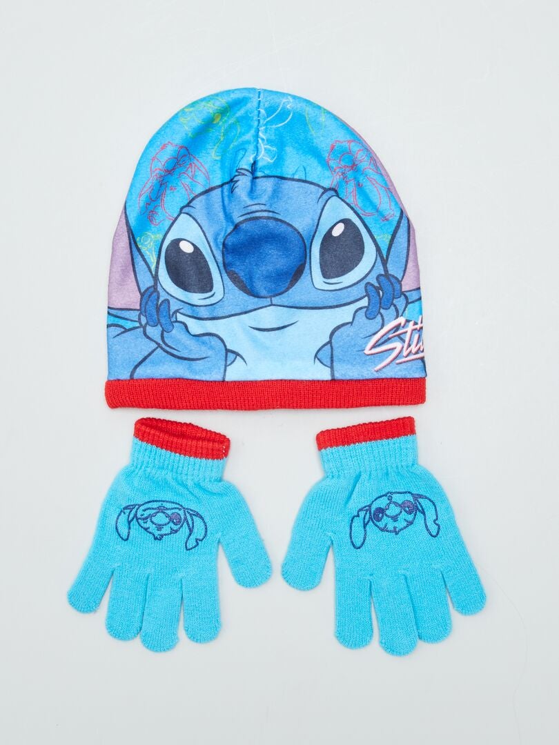 Zestaw czapka i rękawiczki „Stitch” – niebieski