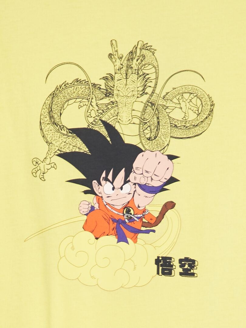 Koszulka z bawełny Dragonball – żółta