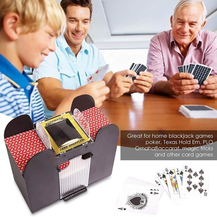 Mélangeur de cartes Relaxdays Malaxeur de cartes à piles électrique 6 ponts b1511