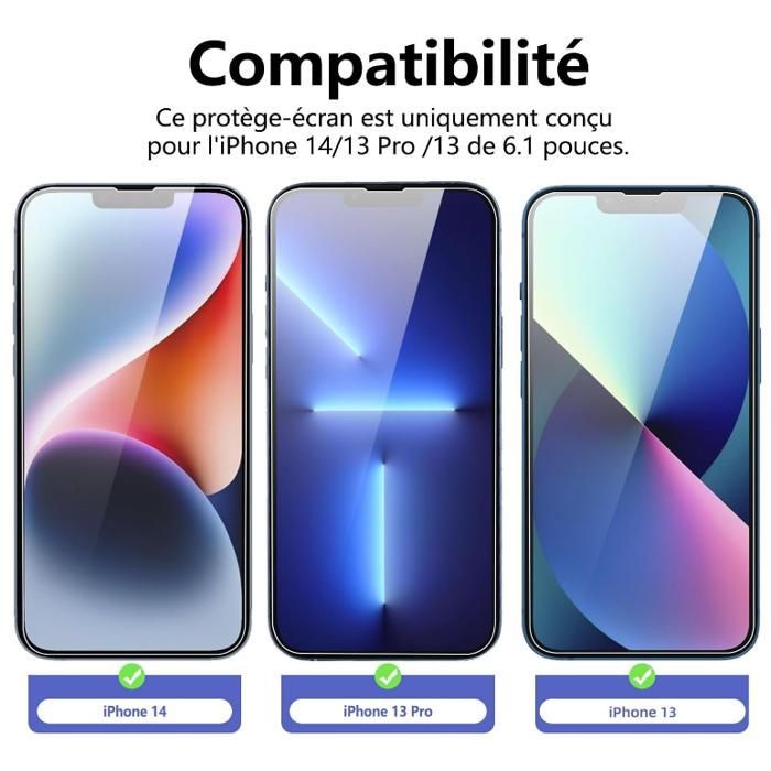 3er-Pack Displayschutzfolien aus gehärtetem Glas für iPhone 14, iPhone 13, iPhone 13 Pro (6,1 Zoll), Displayschutzfolie