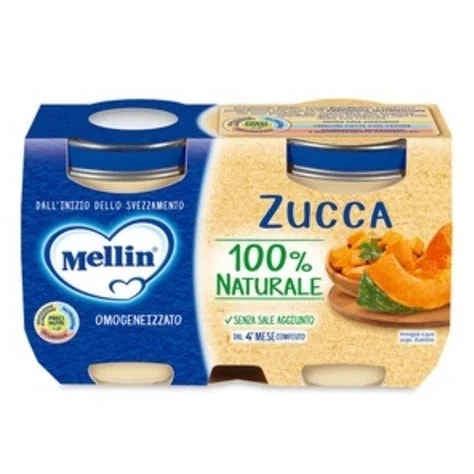 Abóbora homogeneizada Mellin 2x125g a partir de 4 meses