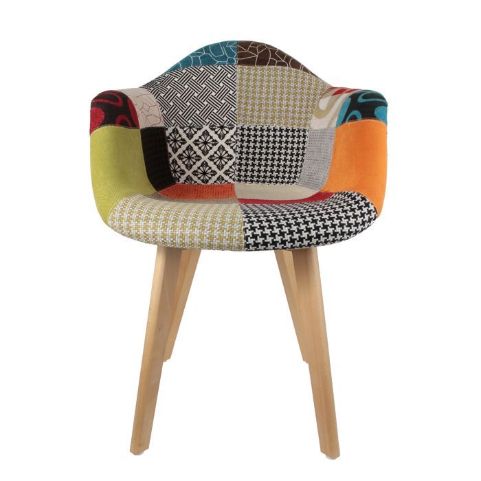 2er-Set Sessel – Home Deco Factory – Skandinavisch – Patchwork – Mehrfarbig