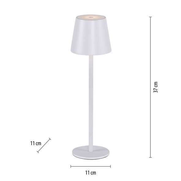 Lampă de masă Buria LED reîncărcabilă, set de 2, albă